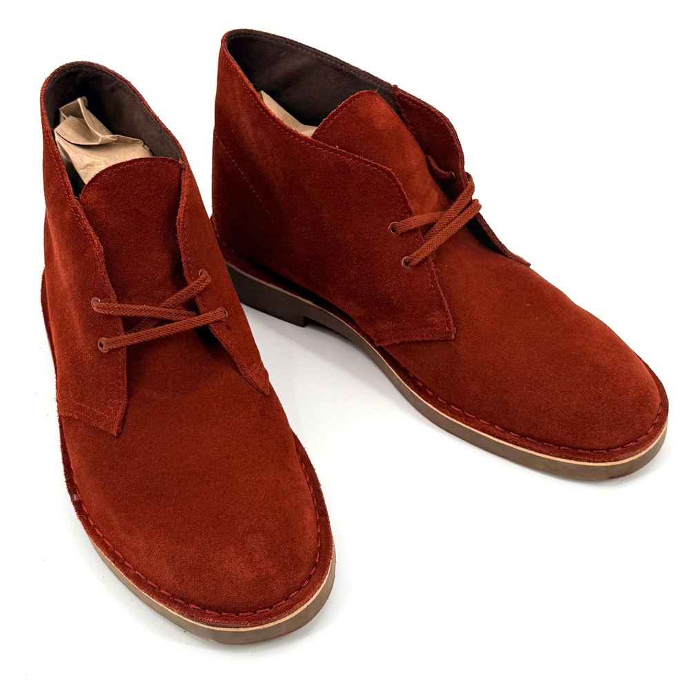 Clarks Mens Desert Rust Orange Rust Suede Chukka Boots Size 11 Fall Style